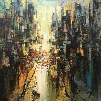 The Falling Leaf by Le Ngoc Quan framed canvas print