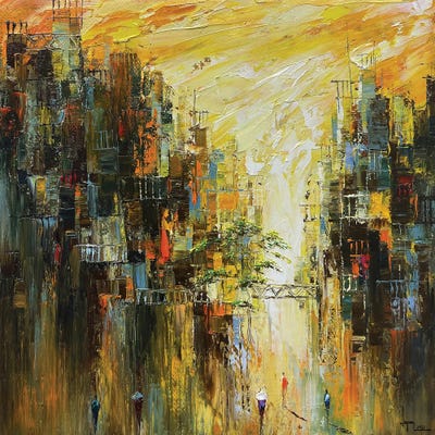 City Dawn by Le Ngoc Quan framed canvas print