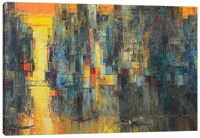 Rain Across The River Canvas Art Print - Le Ngoc Quan