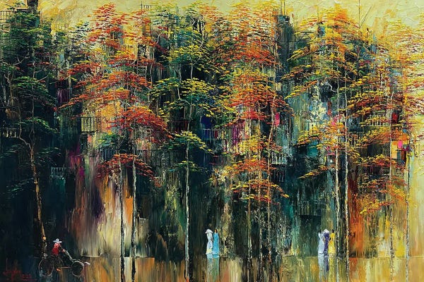 Le Ngoc Quan: Old Dormitory In Fall by Le Ngoc Quan
