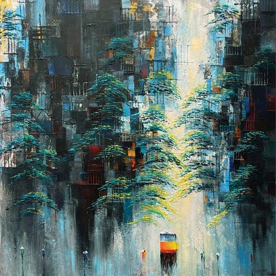 Calm Blue Afternoon by Le Ngoc Quan framed canvas print