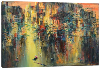 New Sunny Day Canvas Art Print - Strolls in the City