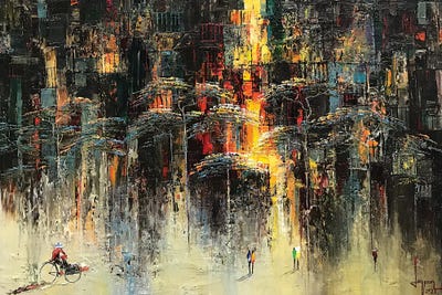 Falling Leaves In Autumn by Le Ngoc Quan framed canvas print