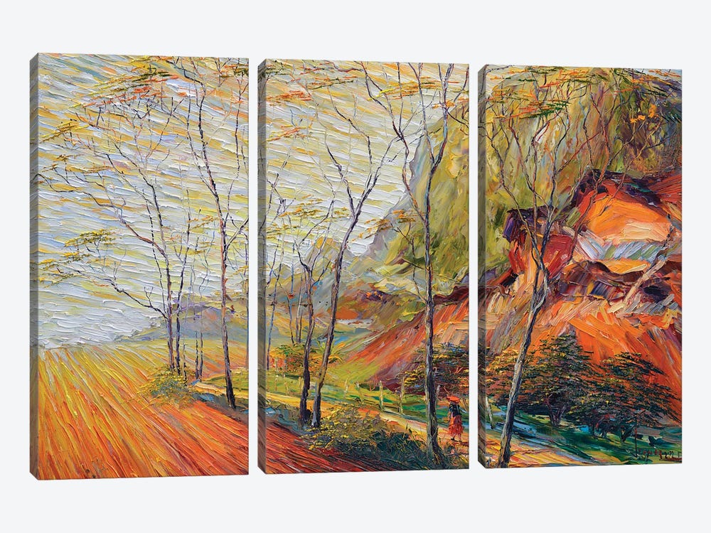 The Road To Pa Phach Village by Le Ngoc Quan 3-piece Canvas Art Print