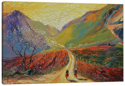 Pa Phach Waits For The Spring Wind Canvas Art Print - Mountain Sunrise & Sunset Art