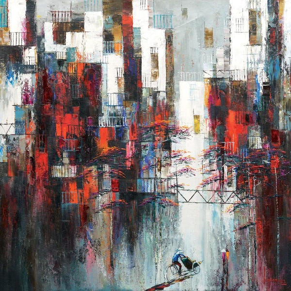 Le Ngoc Quan: Afternoon Across Old Street by Le Ngoc Quan