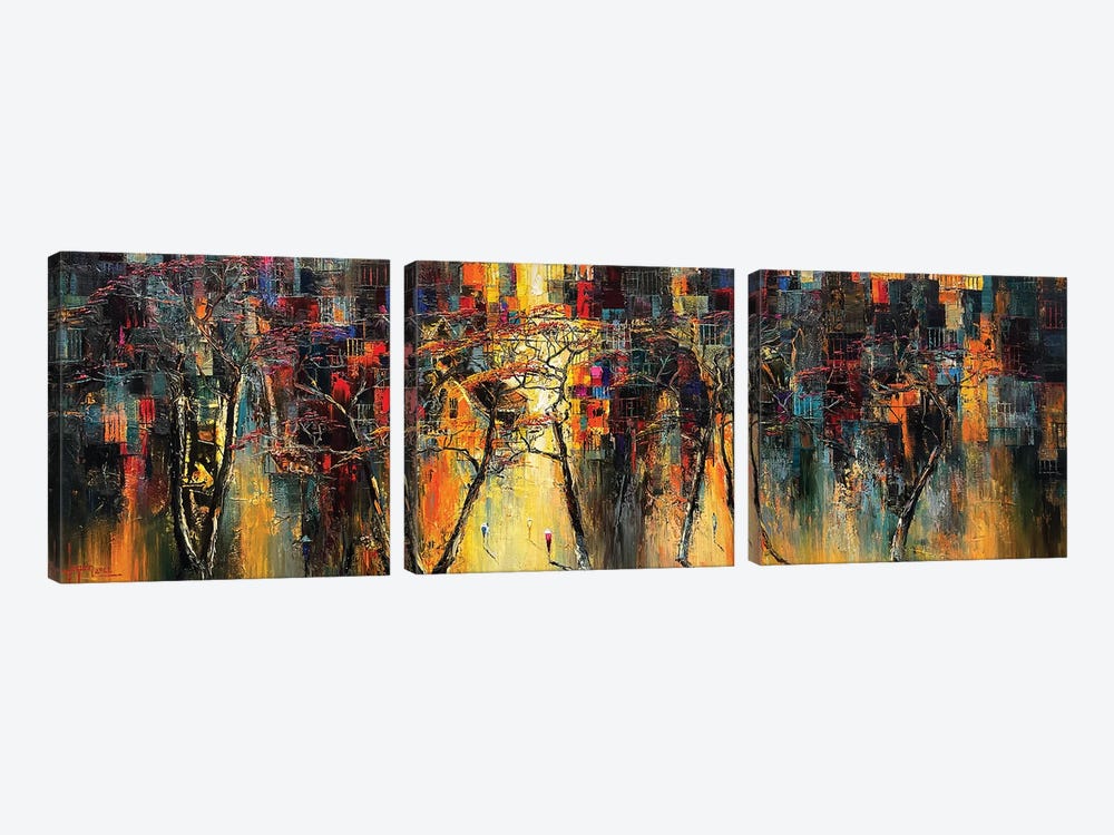 Old Year Tree Road by Le Ngoc Quan 3-piece Canvas Artwork