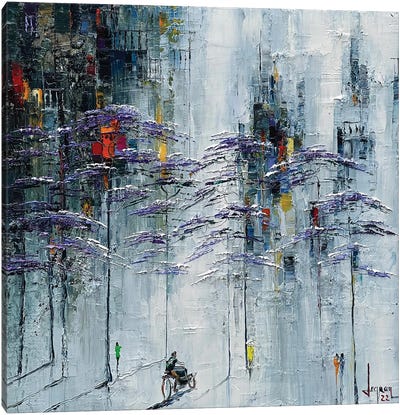 Foggy Afternoon Canvas Art Print - Strolls in the City