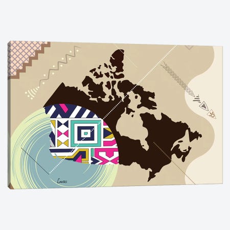 Canada Stylized Canvas Print #LNR108} by Lanre Studio Canvas Art