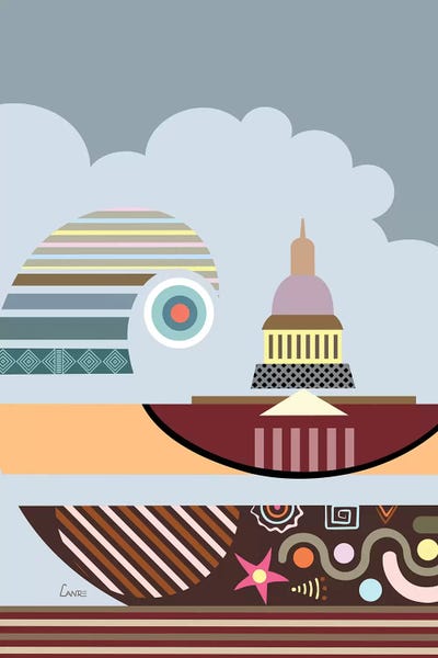 Capitol Building Stylized by Lanre Studio multi panel art