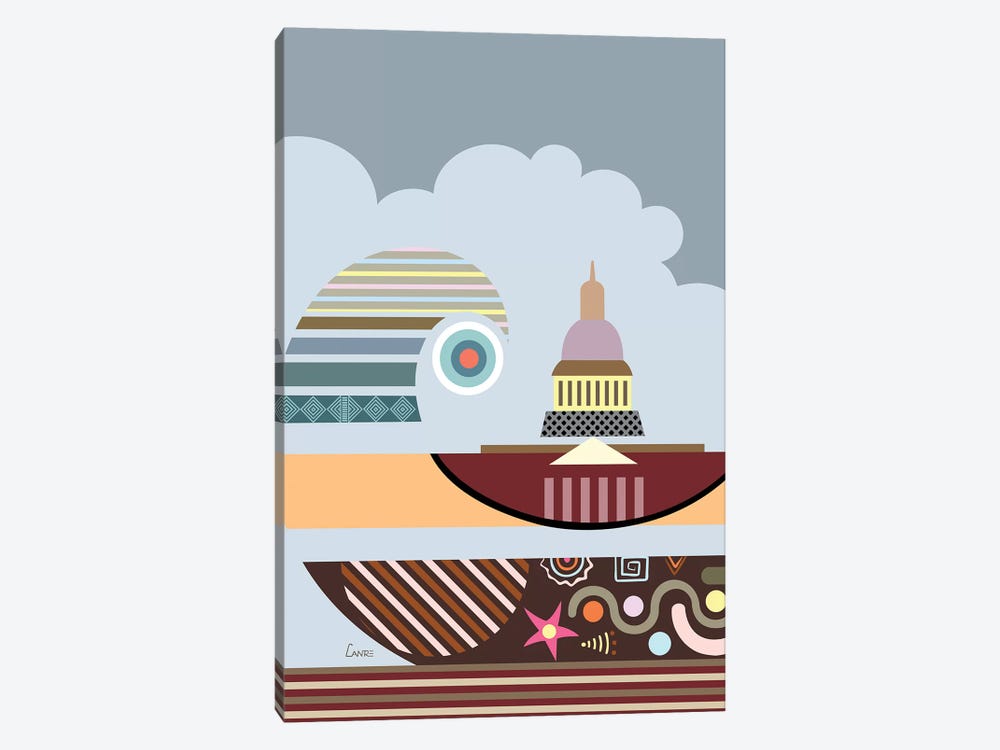 Capitol Building Stylized by Lanre Studio 1-piece Canvas Print