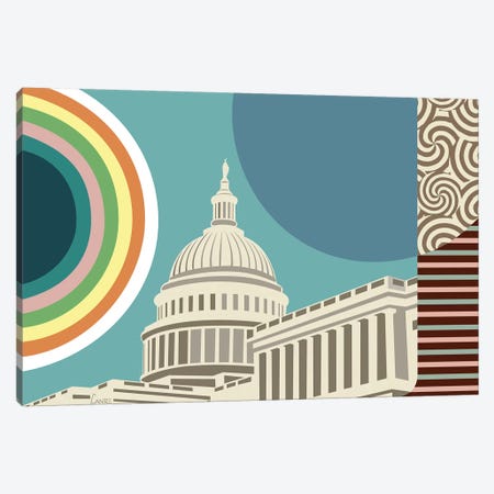 Capitol Building Washington Canvas Print #LNR111} by Lanre Studio Canvas Art Print