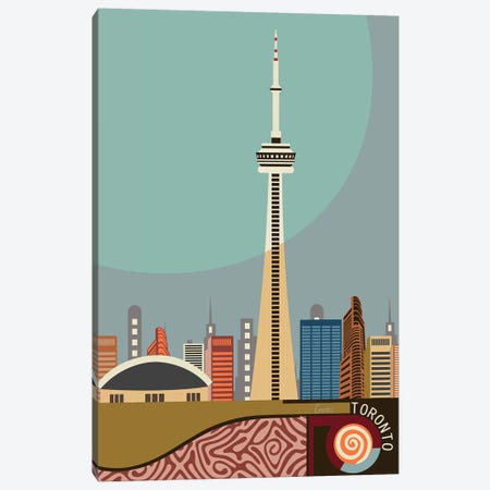 Cn Tower Toronto Canvas Print #LNR112} by Lanre Studio Canvas Art Print