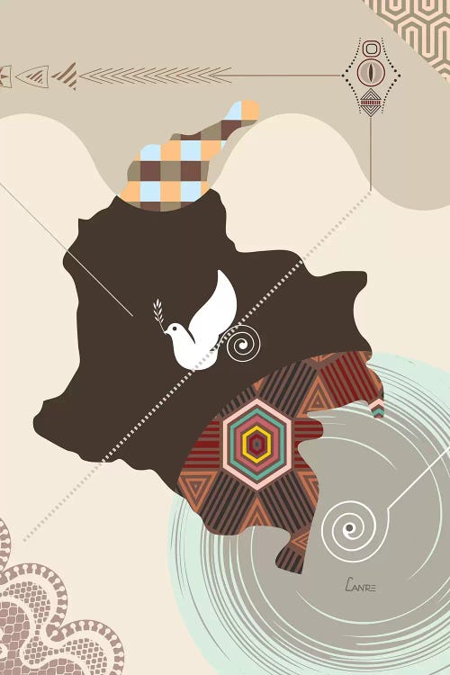 Colombia Stylized by Lanre Studio wall art