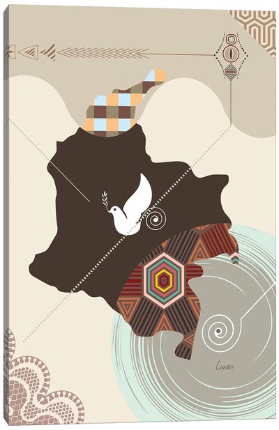 Colombia Stylized Canvas Art Print - Colombia