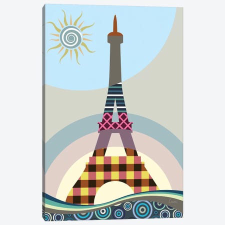 Eiffel Tower Canvas Print #LNR117} by Lanre Studio Canvas Art