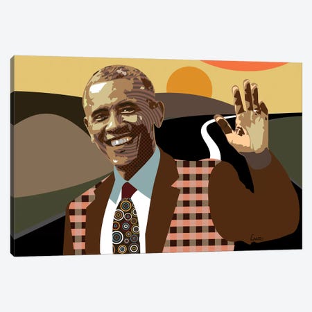 Barack Obama Canvas Print #LNR11} by Lanre Studio Canvas Artwork
