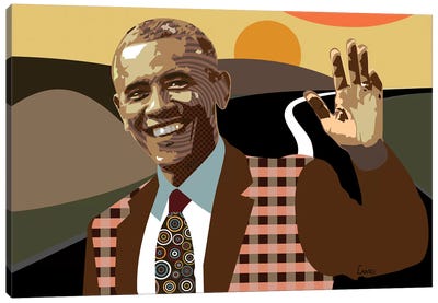 Barack Obama Canvas Art Print - Lanre Studio