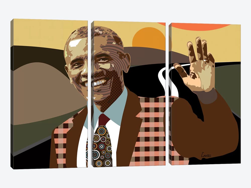 Barack Obama by Lanre Studio 3-piece Canvas Art Print