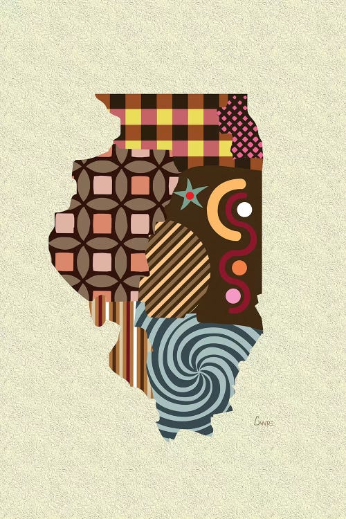 Illinois State by Lanre Studio wall art