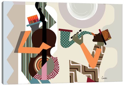 Jazz Quintet Canvas Art Print - Abstract Figures Art