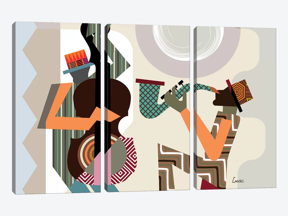 Jazz Quintet by Lanre Studio 3-piece Canvas Art Print