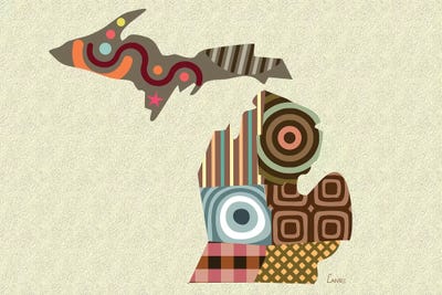 Michigan State by Lanre Studio framed wall art