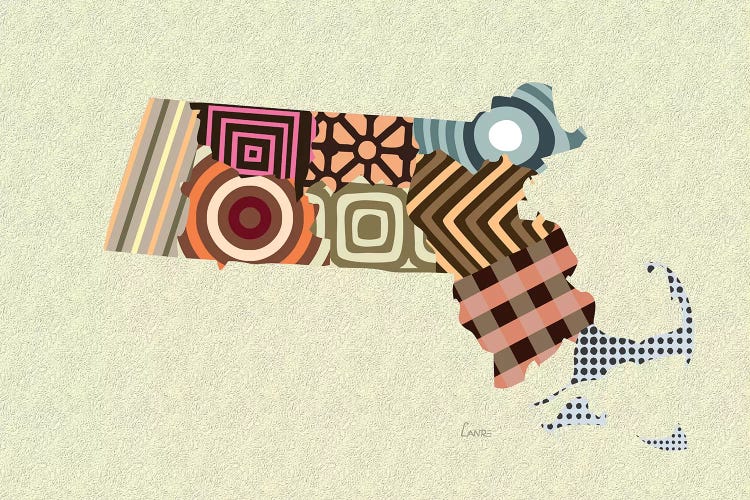 Massachusetts State by Lanre Studio wall art
