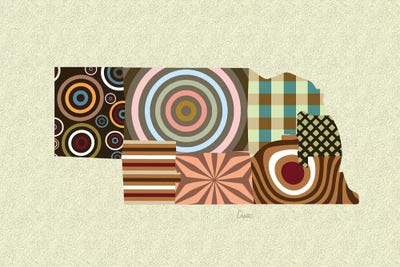 Nebraska State by Lanre Studio canvas print