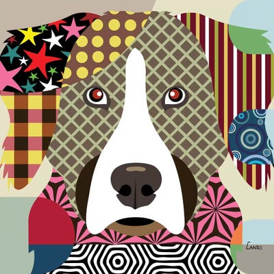 Bernese Mountain Dog by Lanre Studio framed canvas print