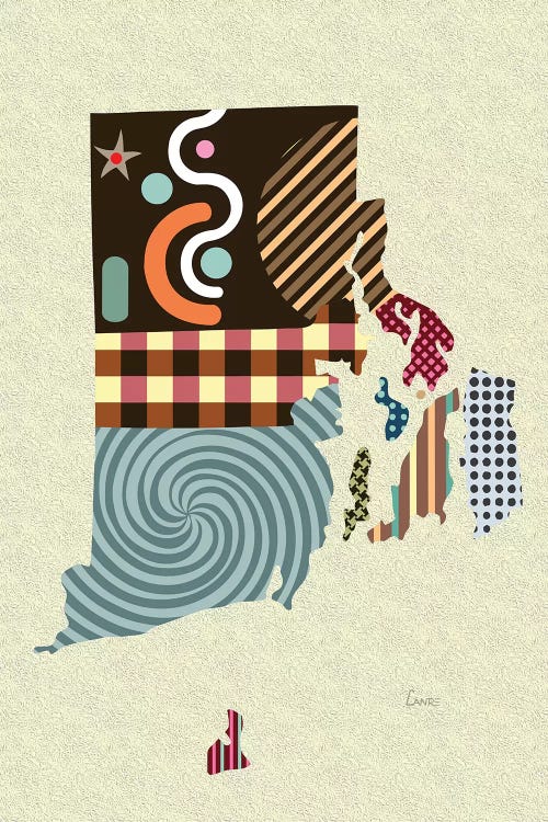 Rhode Island State by Lanre Studio wall art