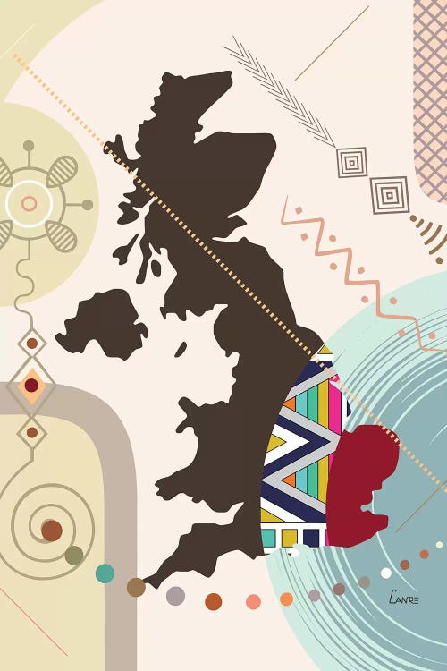 United Kingdom Stylized by Lanre Studio wall art