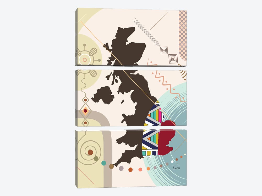 United Kingdom Stylized 3-piece Canvas Print