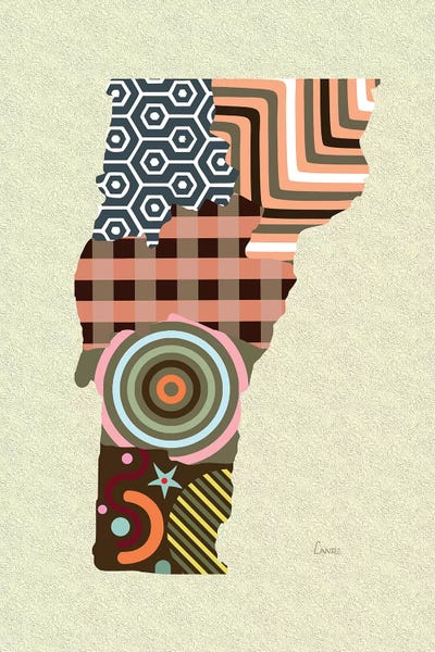 Vermont State by Lanre Studio framed canvas print