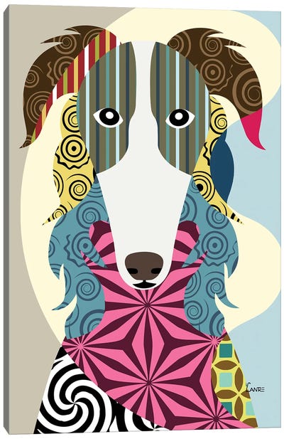 Borzoi Russian Wolfhound Canvas Art Print - Lanre Studio