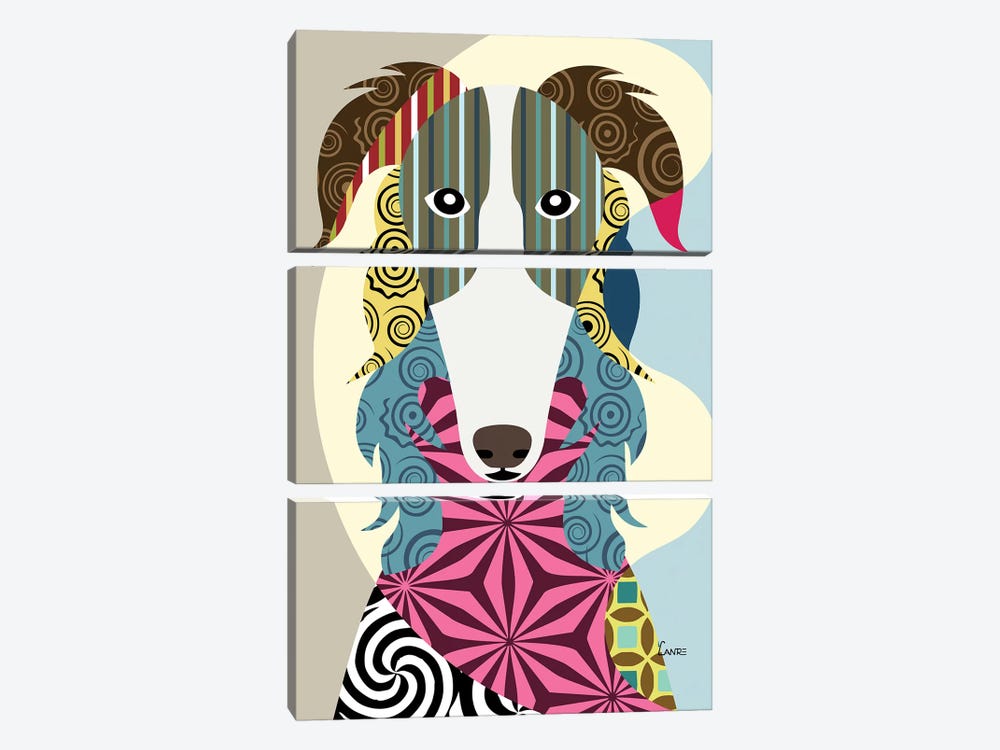 Borzoi Russian Wolfhound by Lanre Studio 3-piece Art Print