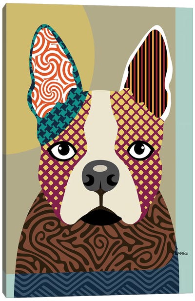 Boston Terrier Canvas Art Print - Lanre Studio