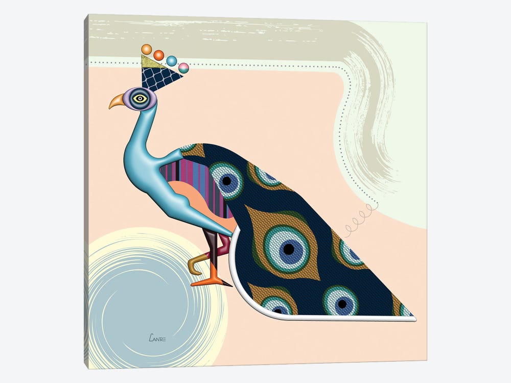 Proud Peacock by Lanre Studio 1-piece Canvas Print