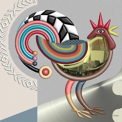 Rooster II by Lanre Studio canvas print