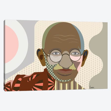 Mahatma Gandhi Canvas Print #LNR60} by Lanre Studio Canvas Print