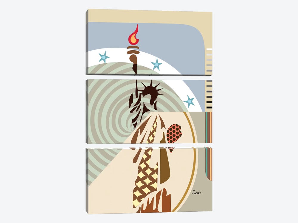 Statue of Liberty by Lanre Studio 3-piece Canvas Artwork