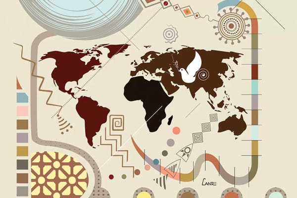 Kids Map Art: World Soaring by Lanre Studio
