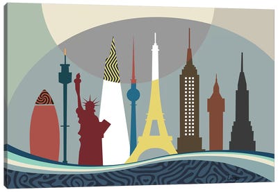 World Travel Landmarks Canvas Art Print - Empire State Building