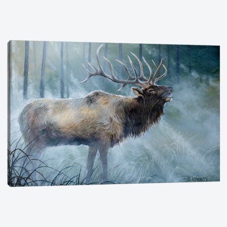 Elk Journey III Canvas Print #LNS3} by B. Lynnsy Art Print