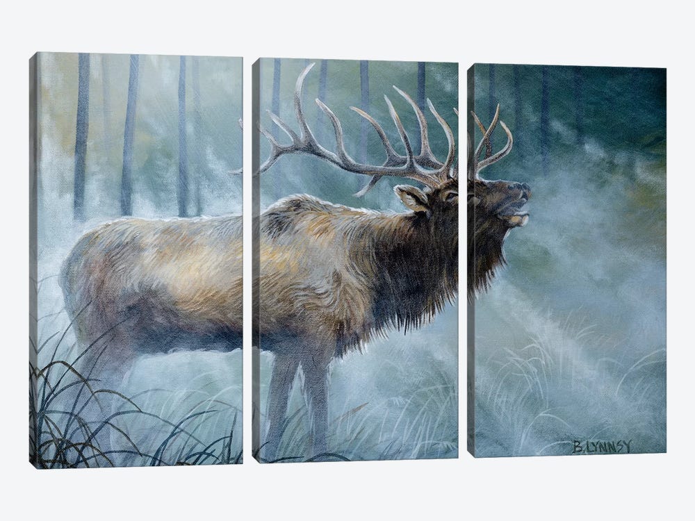 Elk Journey III by B. Lynnsy 3-piece Canvas Print