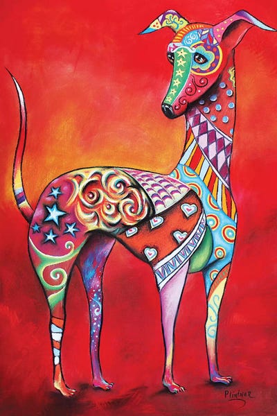 Colorful Chinese Crested Dog Art Print by Patricia Lintner