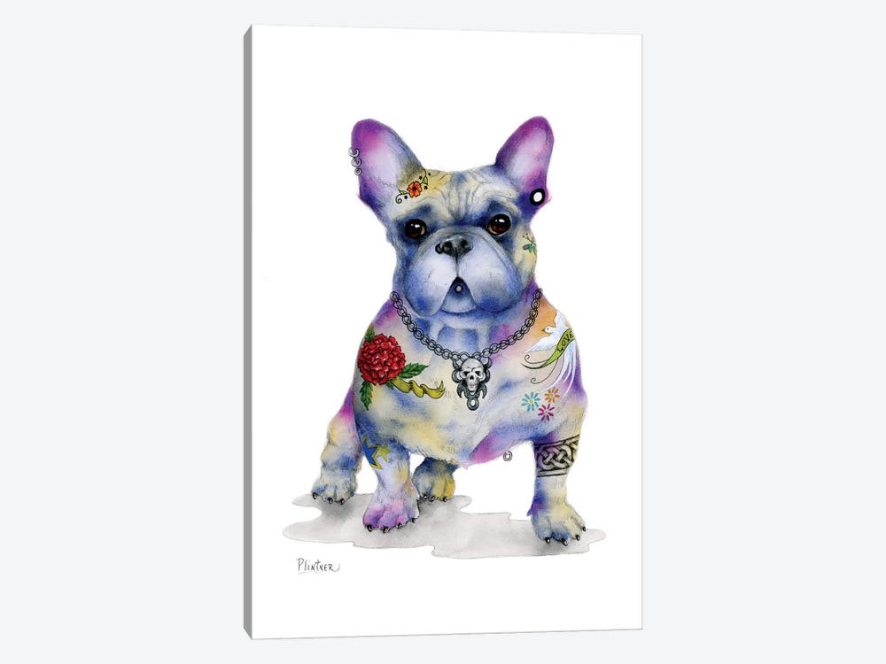 Tattoo Frenchie by Patricia Lintner 1-piece Canvas Print