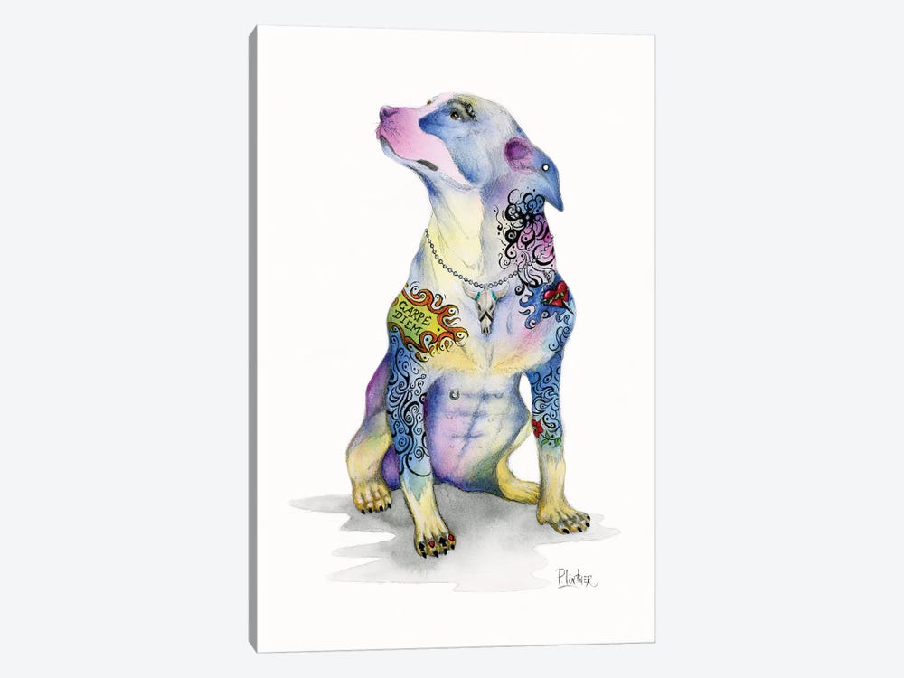 Tattoo Rottweiler by Patricia Lintner 1-piece Canvas Artwork