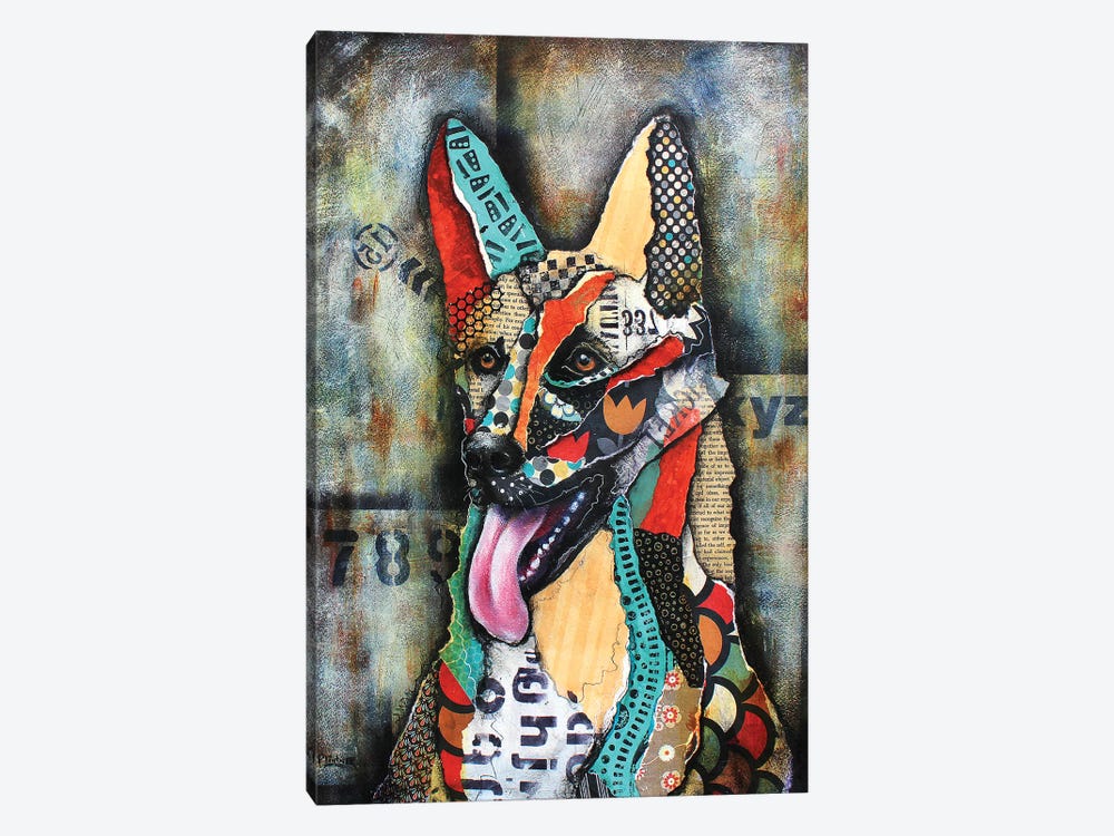 Urban German Shepherd by Patricia Lintner 1-piece Canvas Art