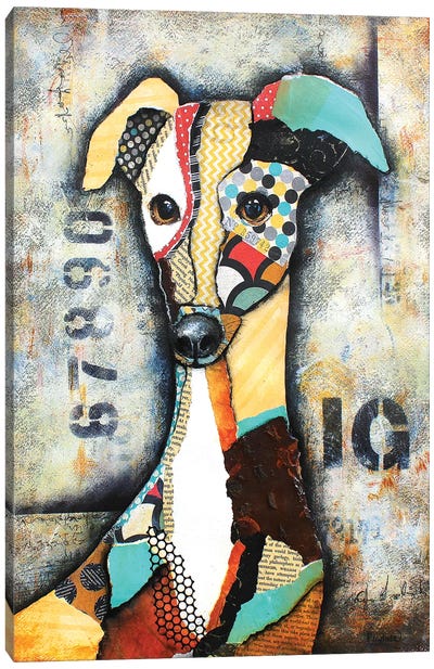 Urban Iggy Canvas Art Print - Greyhound Art